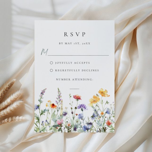 Wildflower Wedding RSVP Card OSA Kort (Skapare uppladdad)