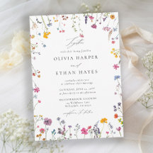 Wildflower Whimsy Watercolor Elegant Chic Wedding