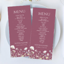 Wildflower Wild Flower Floral Garden Wedding Food Meny