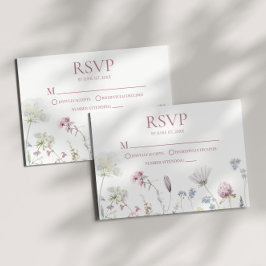Wildflower Wild Flower Floral Wedding RSVP Card OSA Kort