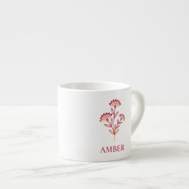 Wildflower with Name in Red Espressomugg