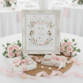 Wildflower Woodland Animals Shower Books and Cards Poster