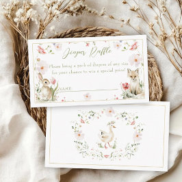 Wildflower Woodland Baby Animals Diaper Raffle Tilläggskort