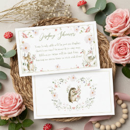 Wildflower Woodland Baby Animals Display Shower Tilläggskort