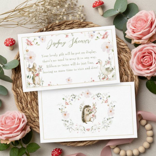 Wildflower Woodland Baby Animals Display Shower Tilläggskort (Skapare uppladdad)