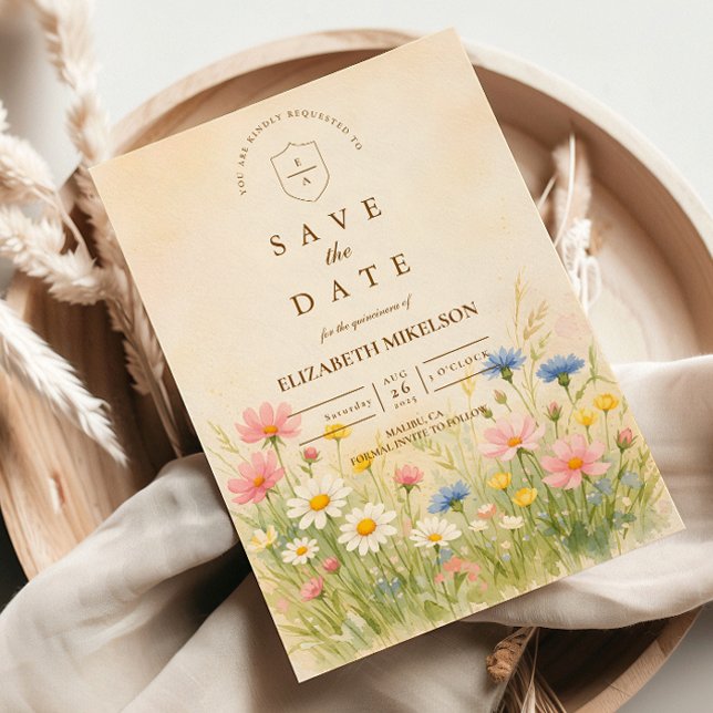 Wildfloweräng Guld Quinceañera Spara Datumet (Skapare uppladdad)