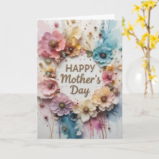 Wildflowers 3D Mother´s Day Kort (Gul blomma)