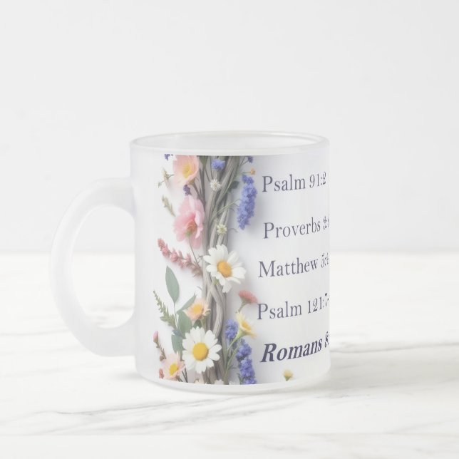 Wildflowers and Scriptures 11oz Ceramic mug Colors Frostad Glasmugg (Vänster)