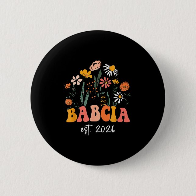 Wildflowers Babcia Est 2026 New Baby Reveal Ideas  Knapp (Framsida)