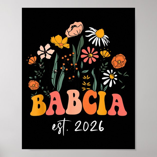 Wildflowers Babcia Est 2026 New Baby Reveal Ideas  Poster (Framsidan)