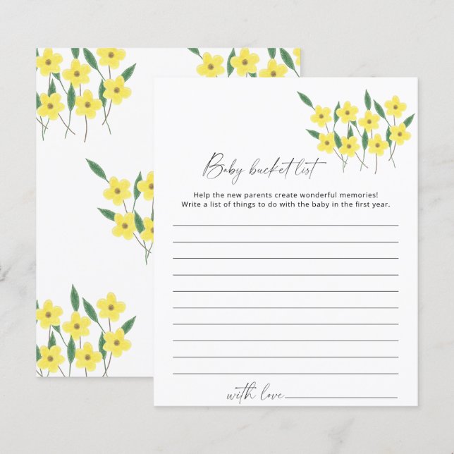 Wildflowers Baby bucketlistspel (Fram/baksida)