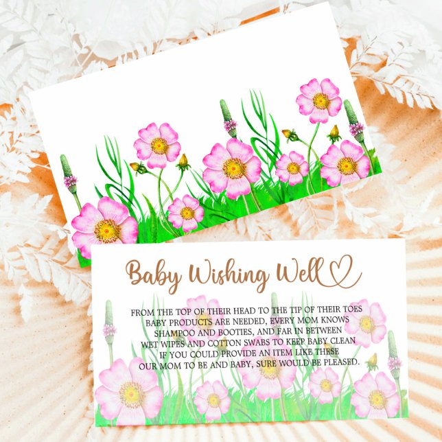 Wildflowers baby in bloom baby shower Wishing Well Tilläggskort (Skapare uppladdad)