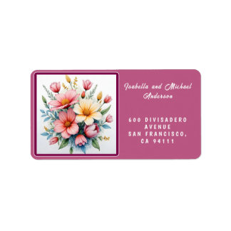 Wildflowers Beautiful Trendy Luxury Collection Adressetikett