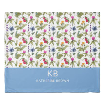 Wildflowers Blue Trendy Stylish Flowers pattern