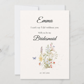 Wildflowers Bridesmaid Proposal Inbjudningar