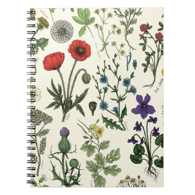 Wildflowers collage anteckningsbok (Framsidan)