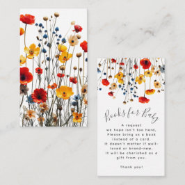 Wildflowers Elegant Baby Shower Books for Baby Tilläggskort