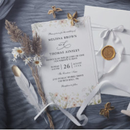 Wildflowers Elegant Modern Budget QR Code Wedding Inbjudningar