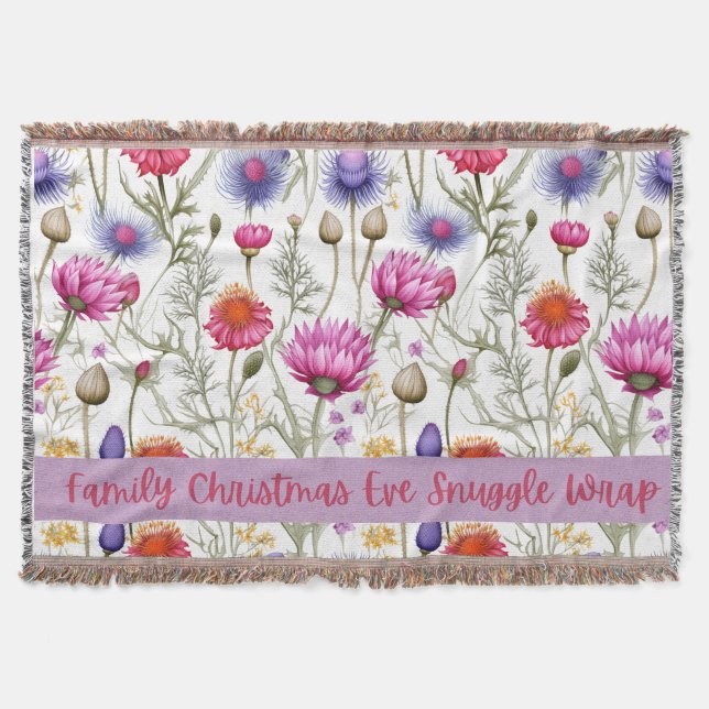 Wildflowers Familj Julafton Snuggle Wrap Filt (Framsidan)