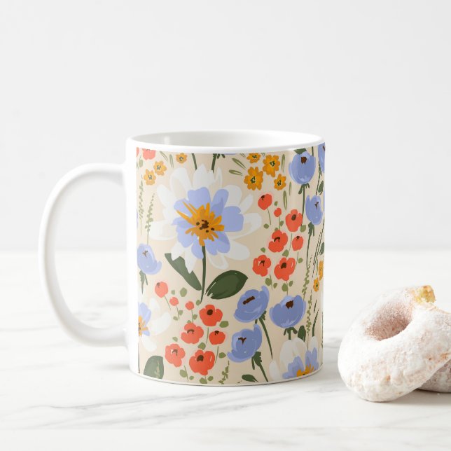 Wildflowers Floral, Botanical Garden, Colorful gif Kaffemugg (Med munk)