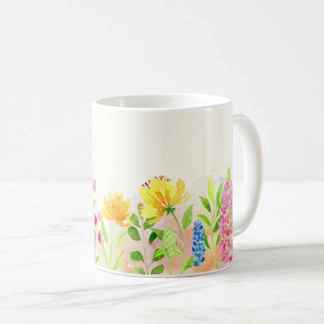 Wildflowers Floral, Botanical Garden, Colorful gif Kaffemugg (Framsida höger)