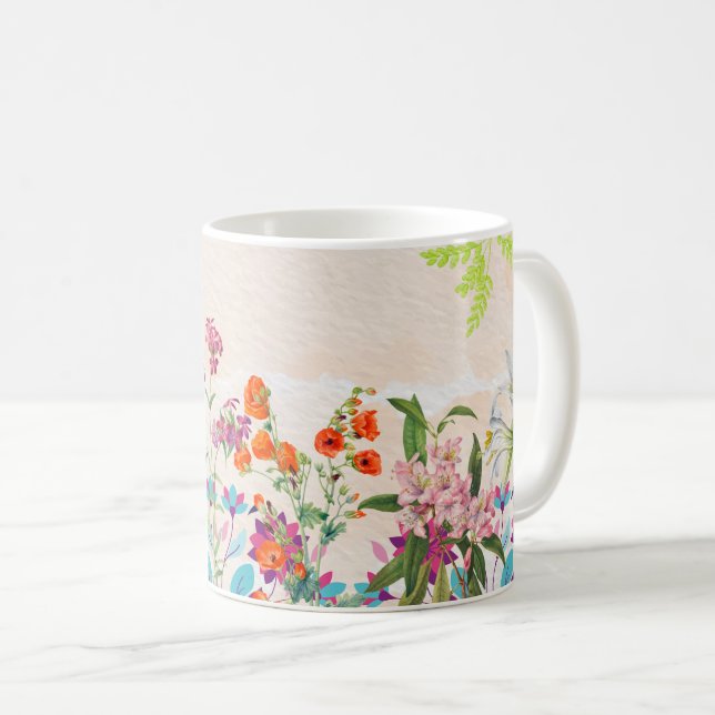 Wildflowers Floral, Botanical Garden, Colorful gif Kaffemugg (Framsida höger)