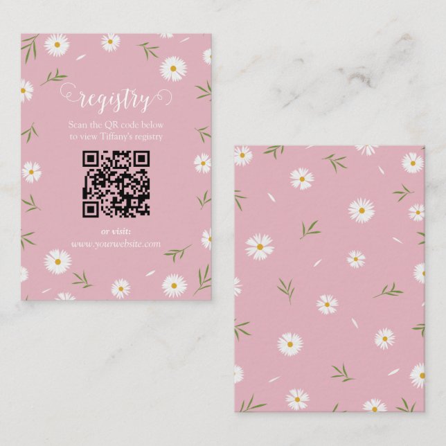 Wildflowers Floral Garden Bridal Shower Registry Tilläggskort (Fram/baksida)