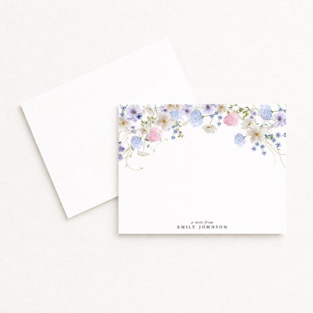 Wildflowers Floral Note Card Inbjudningar (Skapare uppladdad)