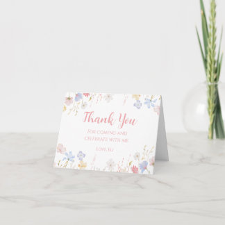 WILDFLOWERS Floral spring Thank you card Tack Kort
