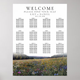 Wildflowers Floral Wedding Seating Chart Poster