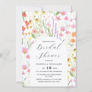 Wildflowers Garden Bridal Shower Invitation Inbjudningar