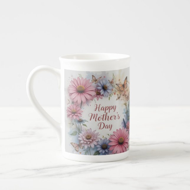 Wildflowers Happy Mother's Day Benporslin Mugg (Vänster)