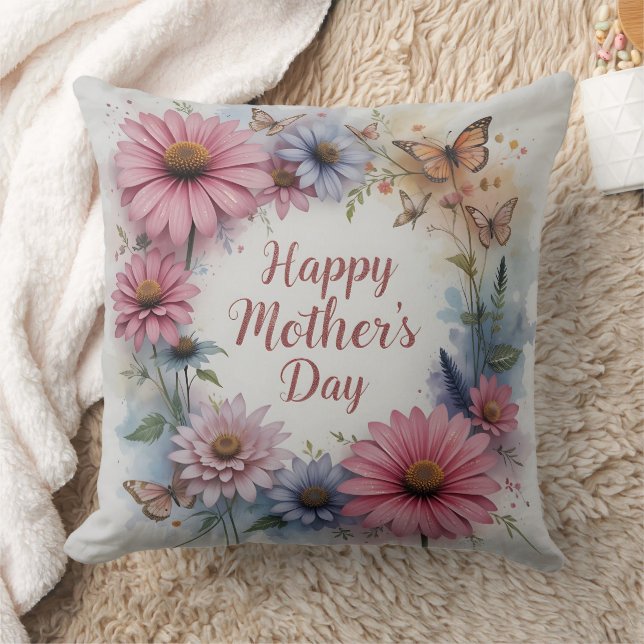 Wildflowers Happy Mother's Day Kudde (Filt)