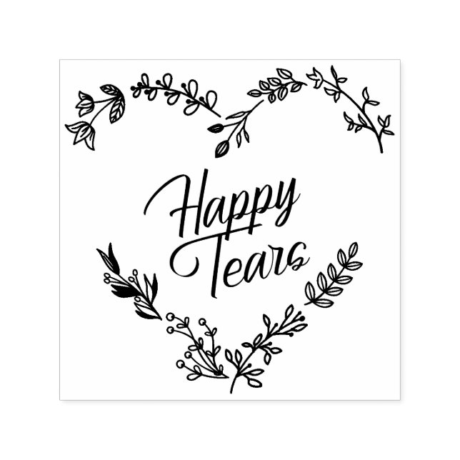 Wildflowers Heart Happy Tears Wedding Quote Självfärgande Stämpel (Design)