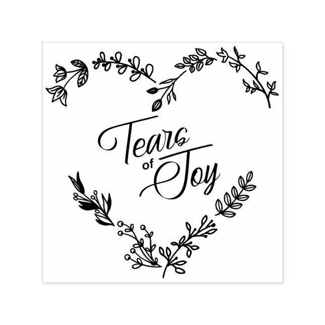 Wildflowers Heart Tears of Joy Wedding Quote Självfärgande Stämpel (Design)