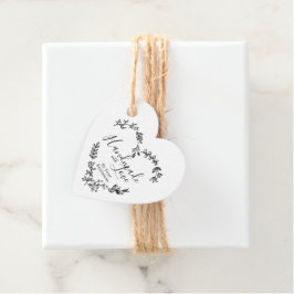 Wildflowers Heart with Handmade with Love Quote Gåvor Etiketter