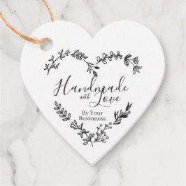 Wildflowers Heart with Handmade with Love Quote Gåvor Etiketter