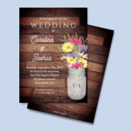 Wildflowers Mason Jar Spring Garden Wedding Inbjudningar