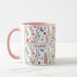 Wildflowers & Pink | Personalized Boho Gift for He Mugg
