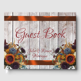 Wildflowers, Ribbon & Heart Wedding - Copper Gästböcker