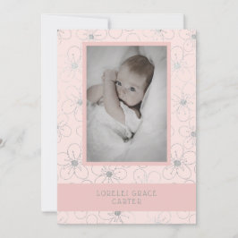 Wildflowers Silver Effect Photo Naming Ceremony Anteckningskort
