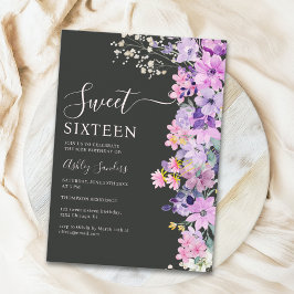 Wildflowers Sweet 16 Birthday Celebration Inbjudningar