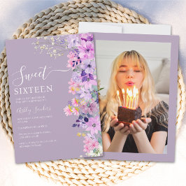 Wildflowers Sweet 16 Birthday Celebration Inbjudningar