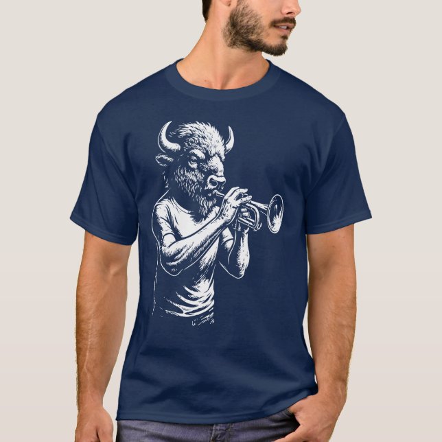 Wildhorn Musical Saxophonist Illustration T Shirt (Framsida)