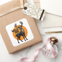 Wilding Hjort Hjort Sol Emblem Grafisk Illustratio