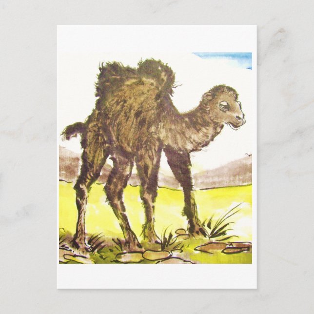 Wildkamel, Vild Camel * Tierkunst * Animal-ARTcard Vykort (Framsida)