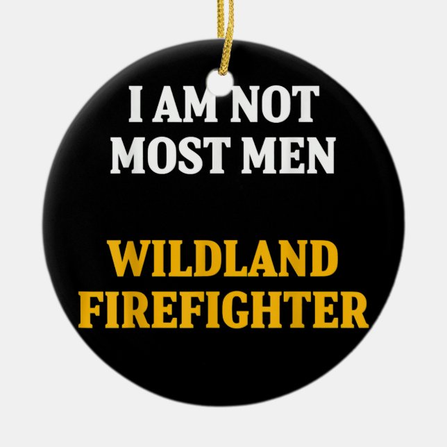 Wildland Firefighter Firefighter Fireman Julgransprydnad Keramik (Framsidan)