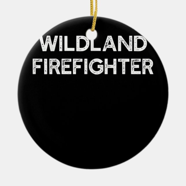 Wildland Firefighter Firefighter Fireman Julgransprydnad Keramik (Framsidan)