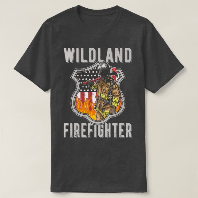 Wildland Firefighter Red Line Wildland Fireman (2) T Shirt (Design framsida)