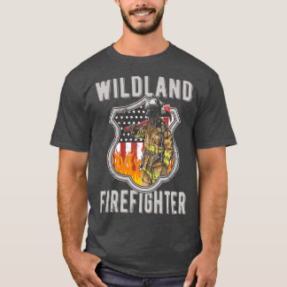 Wildland Firefighter Red Line Wildland Fireman (2) T Shirt